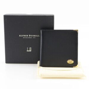 Dunhill logo Bi-Fold Wallet black Calfskin mens